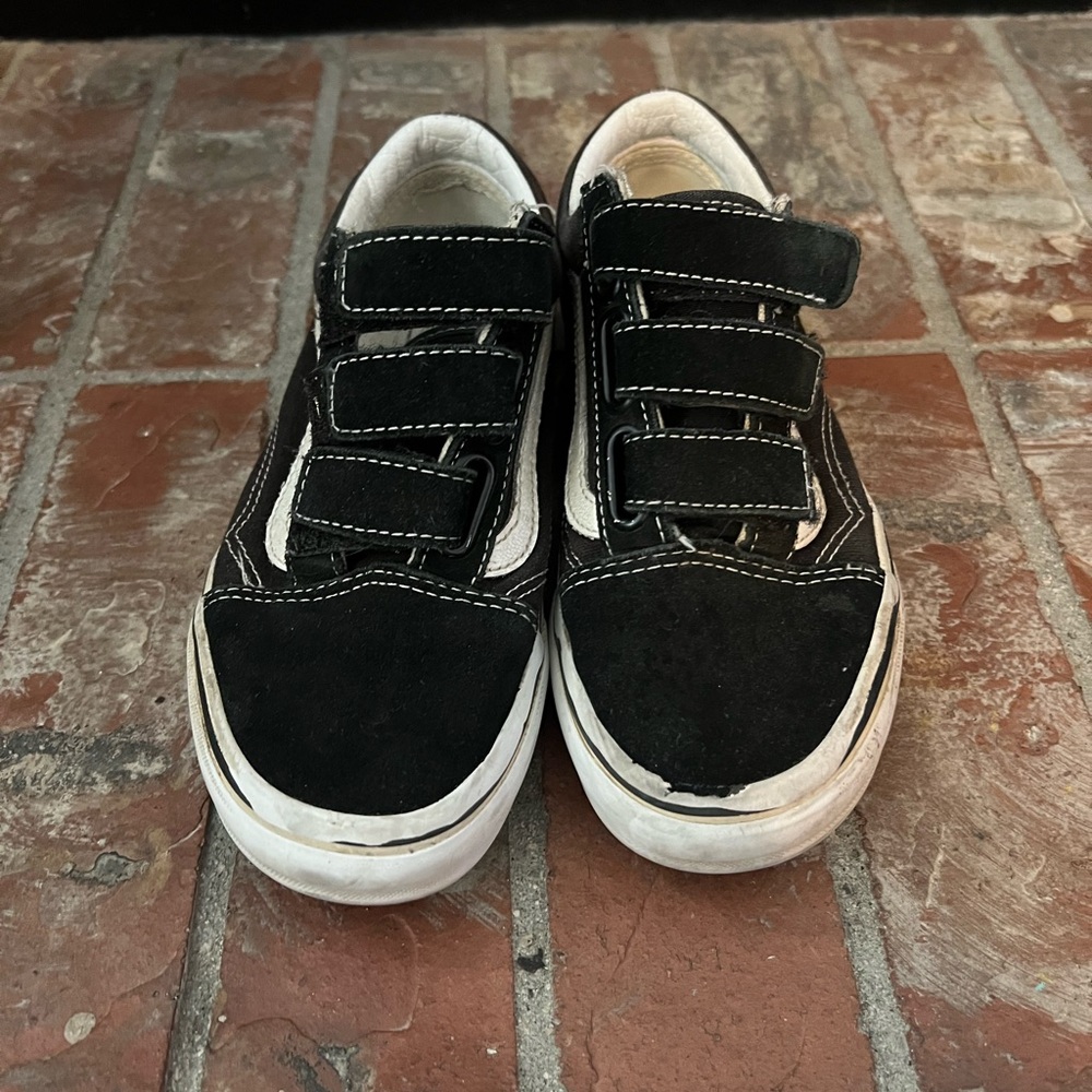 Vans Kids Black Velcro Skate Sneakers